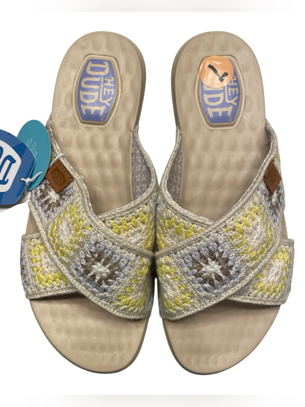 Hey Dude Christi Slide
Cottage Crochet Sandals Lavender Tan & Yellow Size 7 NWT - Picture 5 of 12